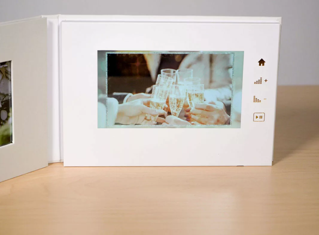 Our brilliant white 7 inch IPS touchscreen with stereo speakers